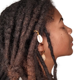 Cowrie : Real Gold Loc Jewelry & Hair Charms for Braids