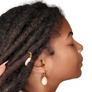 Cowrie : Real Gold Loc Jewelry & Hair Charms for Braids