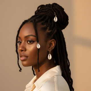 Cowrie : Real Gold Loc Jewelry & Hair Charms for Braids